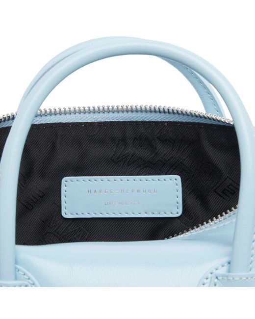 ☆MARGE SHERWOOD☆ ZIPPER SMALLdream blue glossy plain MARGESHERWOOD Zipper Small Bag Blue Dream Glossy Plain | END