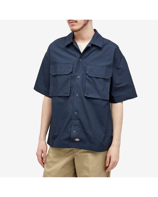 Dickies Blue Fishersville Short Sleeve Utility Shirt for men