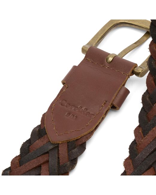 Corridor NYC Brown Braided Leather Belt for men