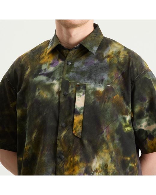 And Wander Green X Roa Printed Breathable Shirt for men
