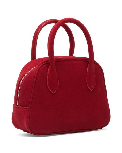 DUNST Red Suede Boston Bag