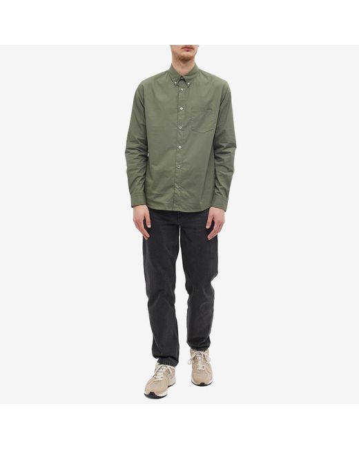 A.P.C. Green Eduoard Logo Button Down Shirt for men