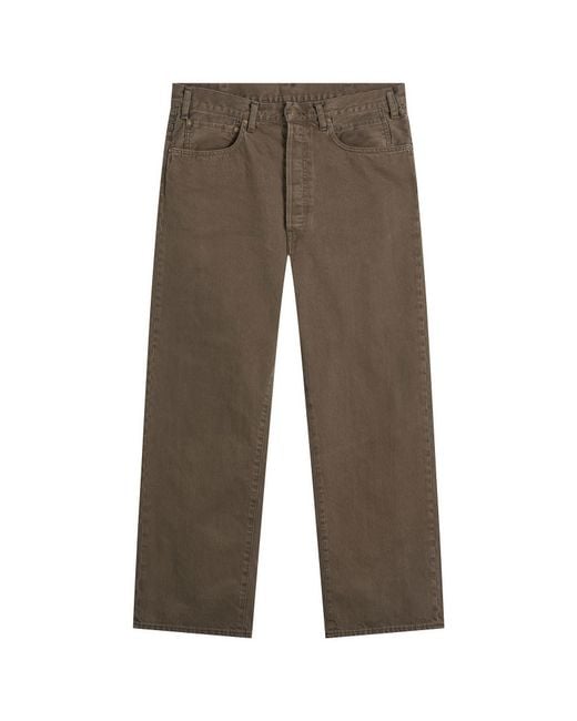 Unlikely Dry Goods Brown Time Travel Wide Jeans for men