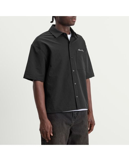 About Blank Black Textured Shirt for men
