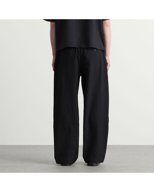 MKI Miyuki-Zoku Blue Presented By End. Seersucker Wide Leg Trousers for men