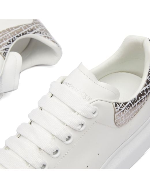 Alexander McQueen White Dragonfly Heel Tab Oversized Sneakers for men
