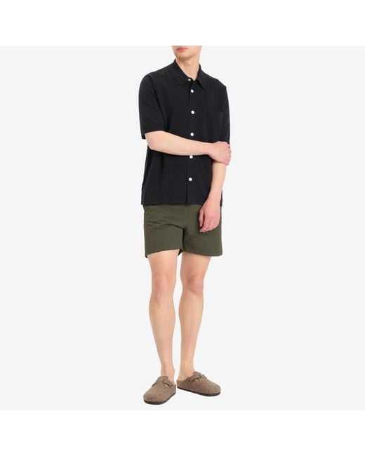 Norse Projects Blue Rollo Cotton Linen Short Sleeve Shirt for men
