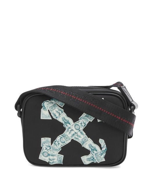 Off-White c/o Virgil Abloh Black Heritage Money Print Camera Bag for men