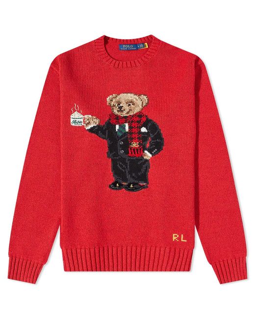 Polo Ralph Lauren Lny Bear Crew Knit in Red for Men | Lyst