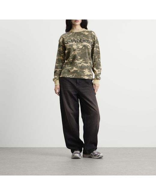 No Problemo Green Forest Waffle Ls T-Shirt