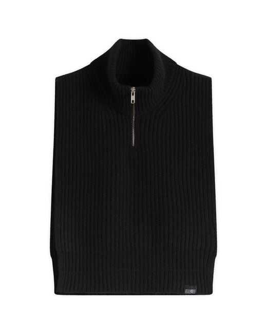 Maison Margiela Black Mm6 Wool Sweater Vest