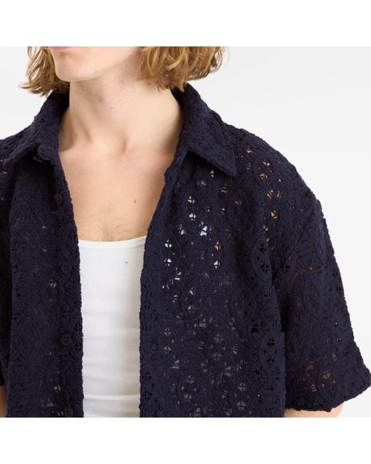 Daily Paper Blue Lace Shield Vacation Shirt for men