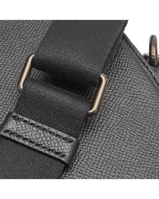 COACH Black Crossbody Phone Pack Crossgrain Leather for men