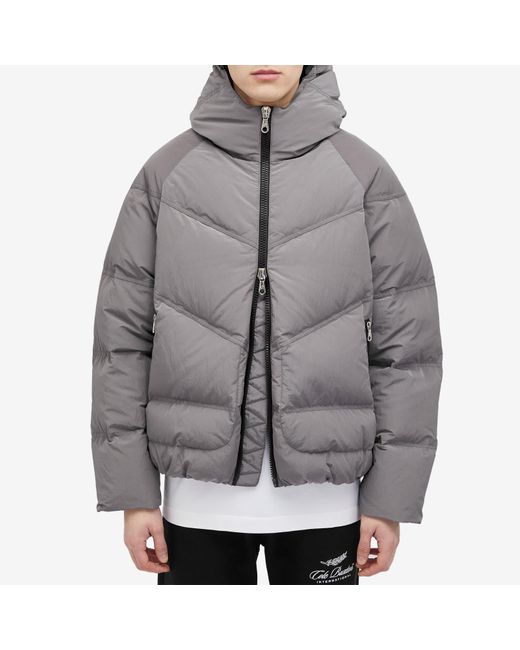 Cole Buxton Gray Hooded Insulated Jacket for men