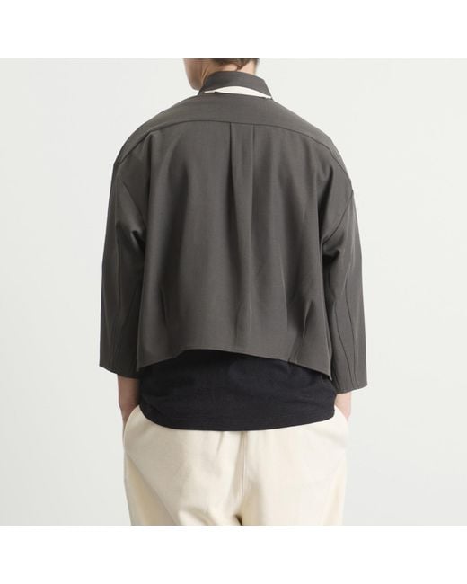 Merely Made Gray Cropped Overshirt for men