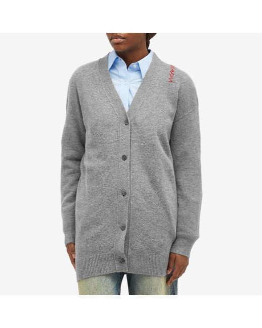 Marni Gray Long Sleeve Knitted Cardigan