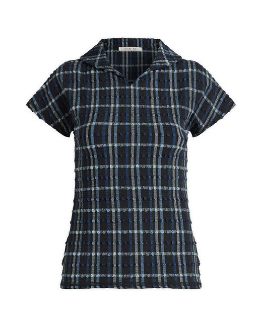 Peachy Den Black Cindy Polo Top