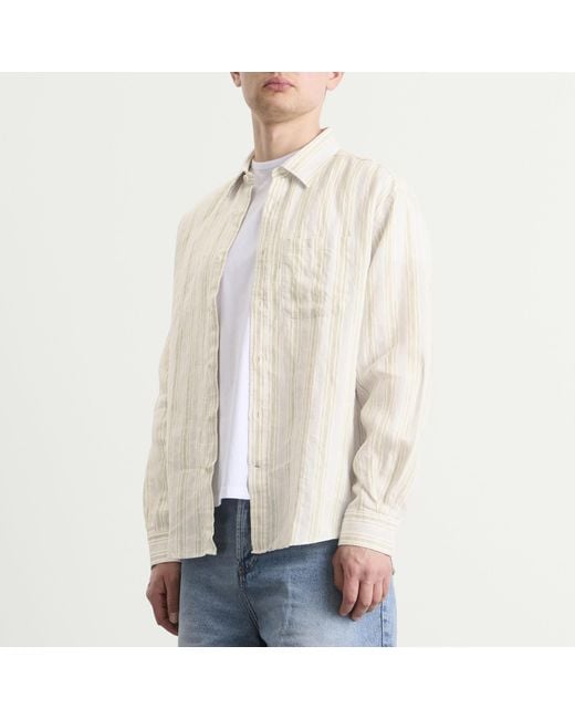 NN07 White Deon Stripe Shirt for men