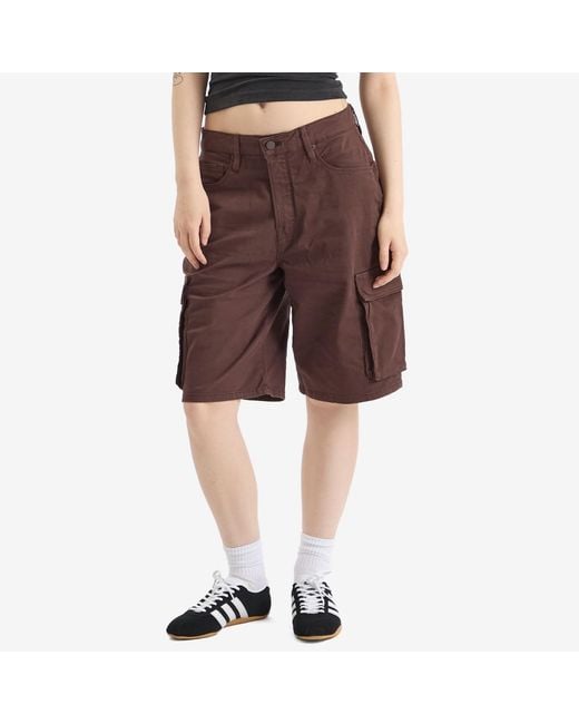 GOOD AMERICAN Brown Twill Cargo Short