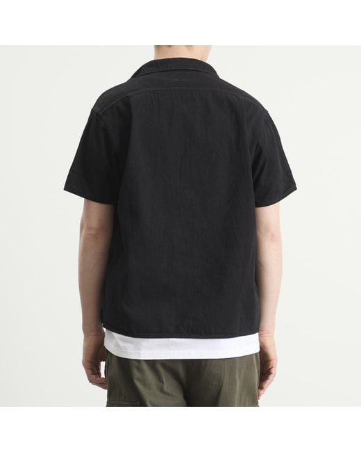Thisisneverthat Black Washed Denim Short Sleeve Shirt for men