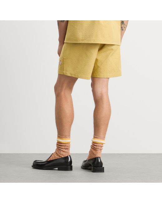 Casablanca Yellow Drawstring Cotton Jacquard Monogram Shorts for men