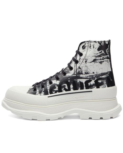 Alexander McQueen Metallic Jacket Print Tread Slick Boot Sneakers for men