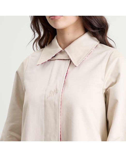 Damson Madder White Mercedes Bow Reversible Trench Coat