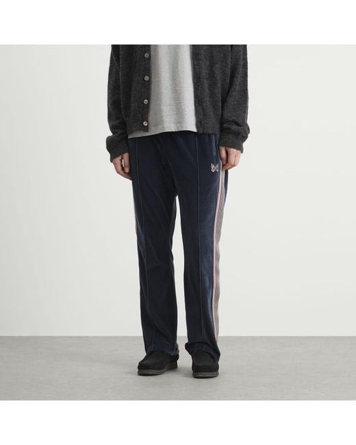 Needles Blue Velour Track Pants for men