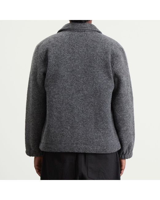 Universal Works Gray Wool Fleece Rams Jacket for men