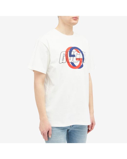Gucci White Interlocking Graphic Logo T-Shirt for men