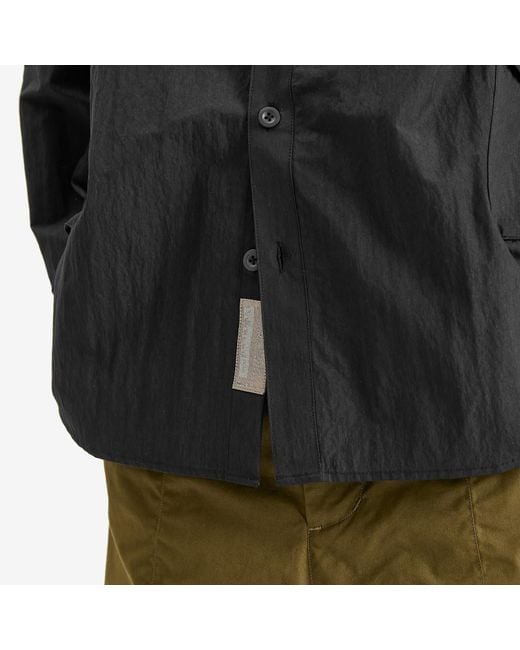 Poliquant Black In-Outside Pockets Oversized Cpo Shirt Jacket for men