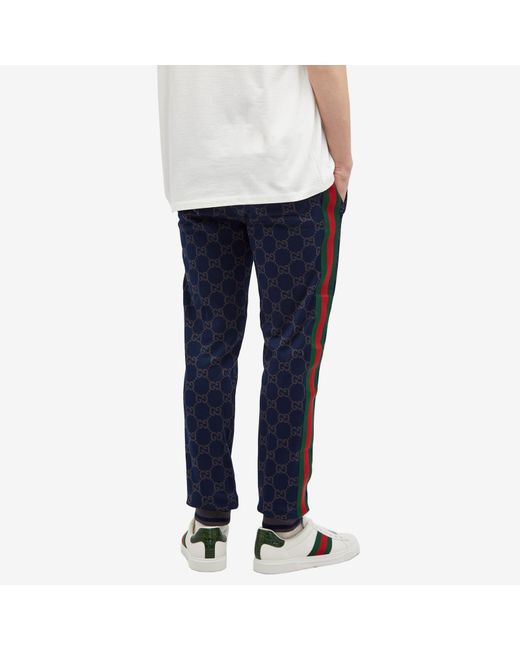 Gucci Blue Gg Jersey Track Pants for men