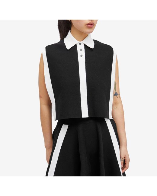 J.W. Anderson Black Layered Contrast Polo Shirt Vest Top