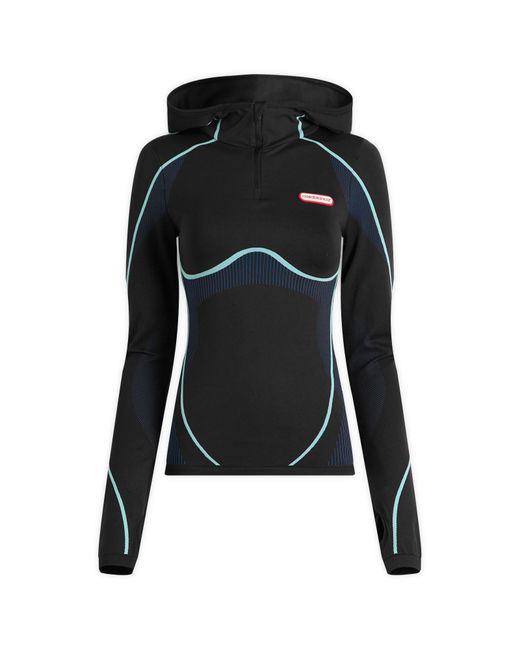 Casablanca Black Hooded Seamless Top