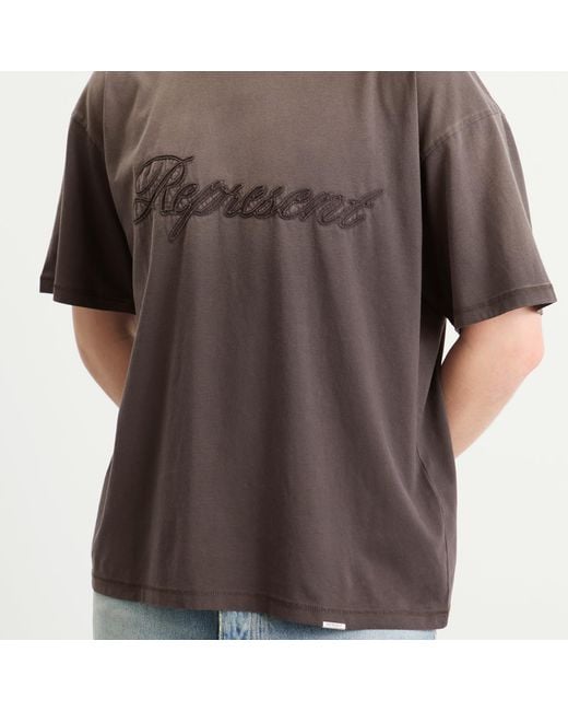 Represent Brown Rep Reverse Applique T-Shirt for men