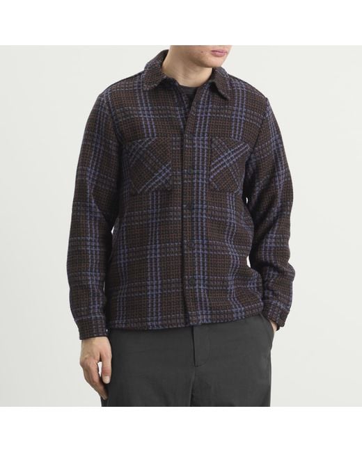 Wax London Black Whiting Skate Check Overshirt for men