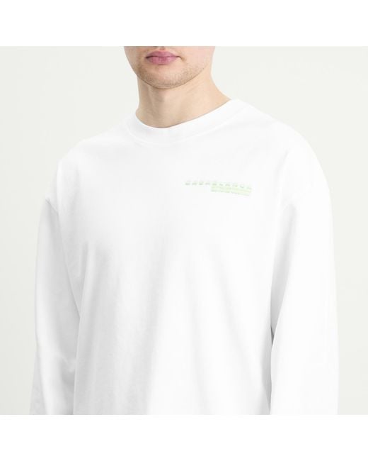 Casablanca White Glitch Orchid Long Sleeve T-Shirt for men