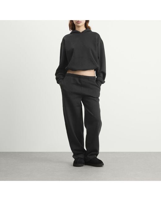 Skims Black Cotton Fleece Classic Pullover Hoodie