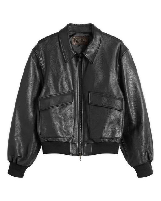 NOTHING WRITTEN Black Classic Leather Flight Jacket