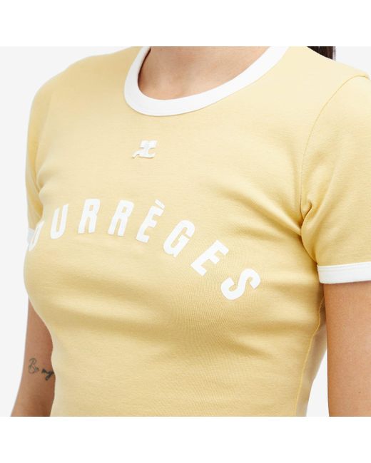 Courreges Yellow Contrast Printed T-Shirt