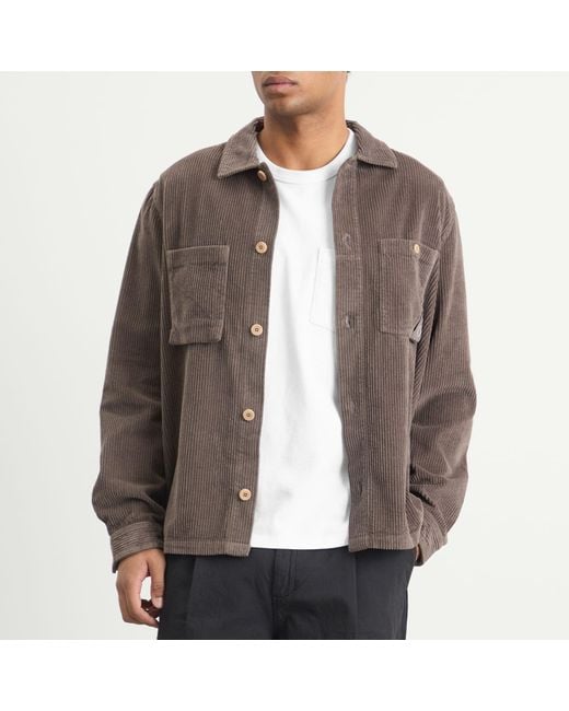 Folk Brown Anniversary Patch Overshirt for men