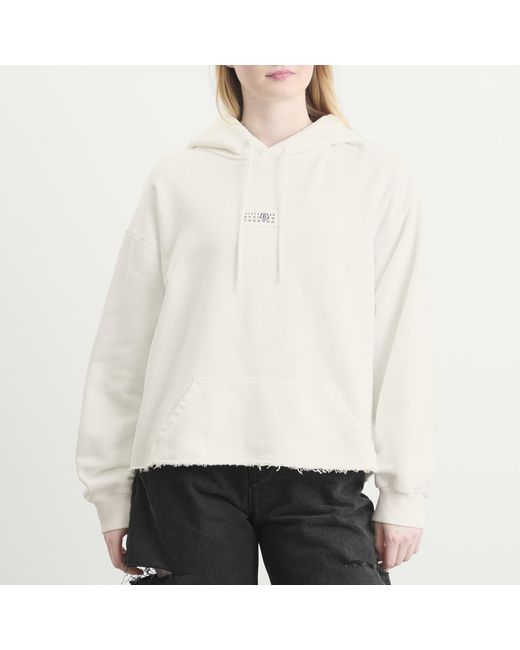 Maison Margiela White Mm6 Hoodie
