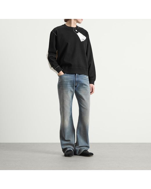 Maison Margiela Black Mm6 Printed Tag Sweatshirt for men