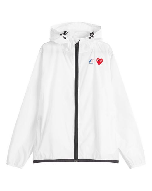 COMME DES GARÇONS PLAY White X K-Way Full Zip Packable Jacket for men
