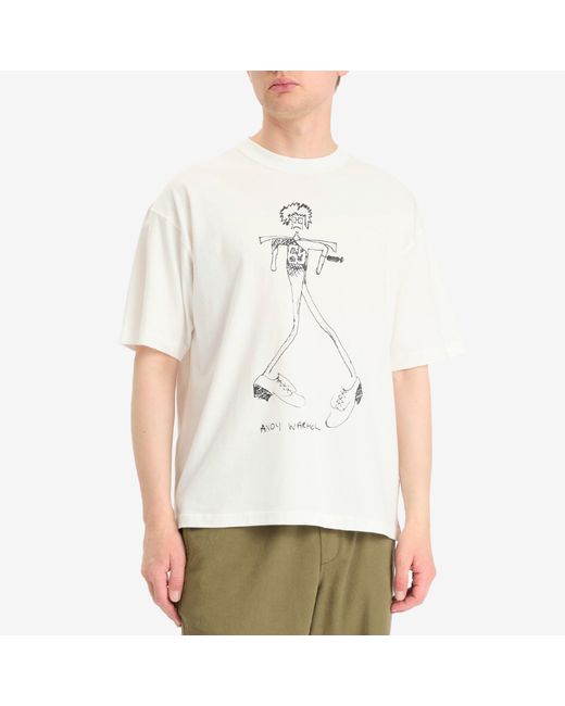 YMC White X Bat Girls & Acid Boys Andy Warhol T-Shirt for men