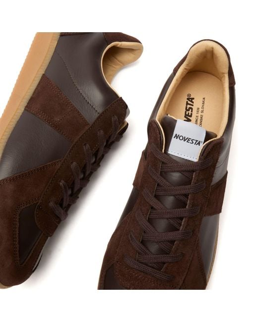 Novesta Brown Gat Leather Sneakers for men