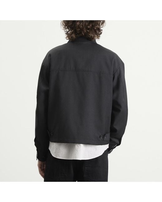 mfpen Black Wool Postal Jacket for men