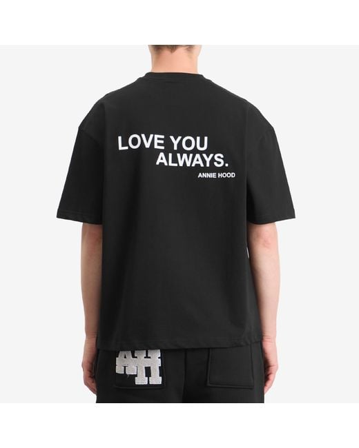 Annie Hood Black Love You Always T-Shirt for men