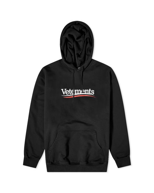 Vetements Black Campaign Logo Hoodie for men
