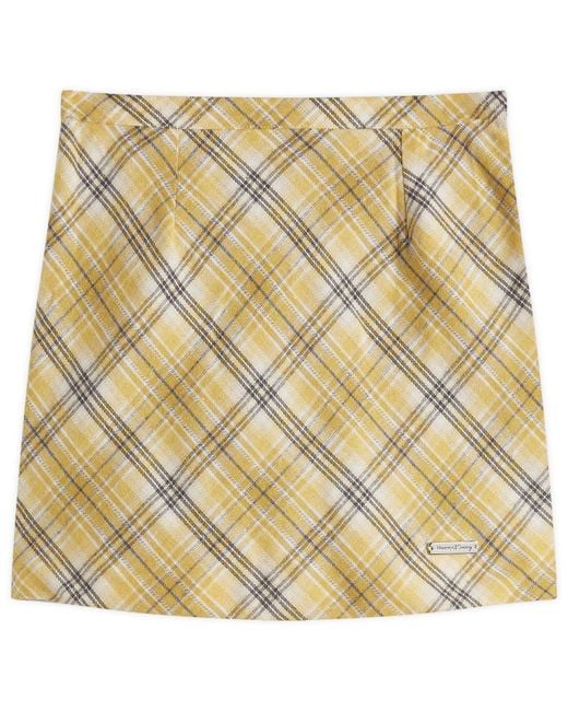 House Of Sunny Metallic Bias Cut Check Skirt